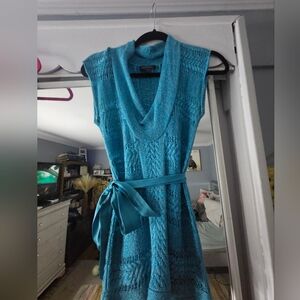 bebe Blue Knit Sleeveless Top